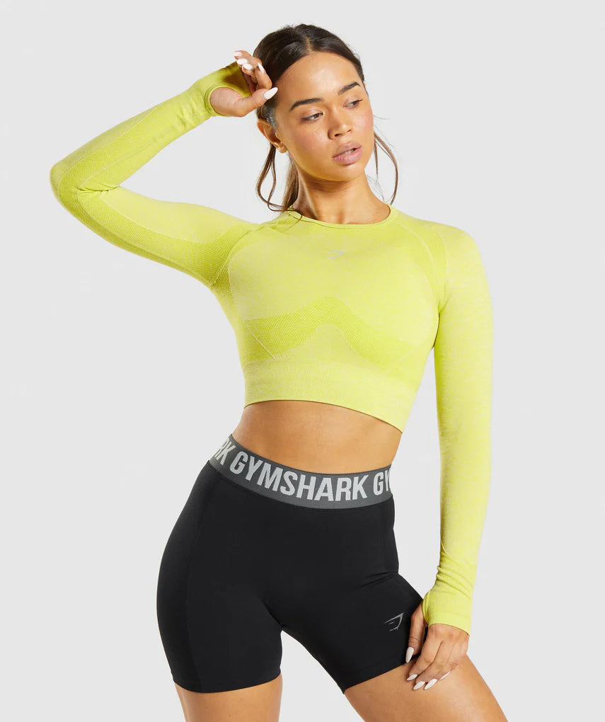 Comprar Camiseta Gymshark Mujer En Linea - Vital Seamless 2.0 Long Sleeve  Crop Negras