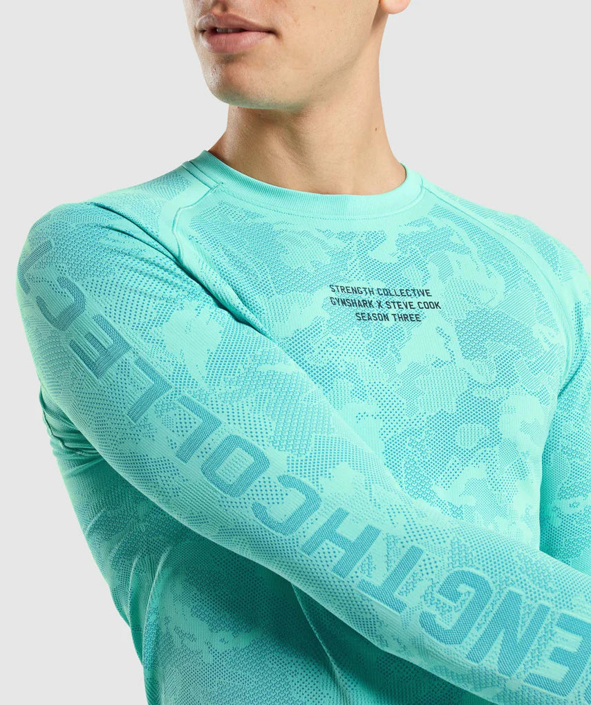 GYMSHARK//STEVE COOK CAMISETA DE MANGA LARGA SIN COSTURAS