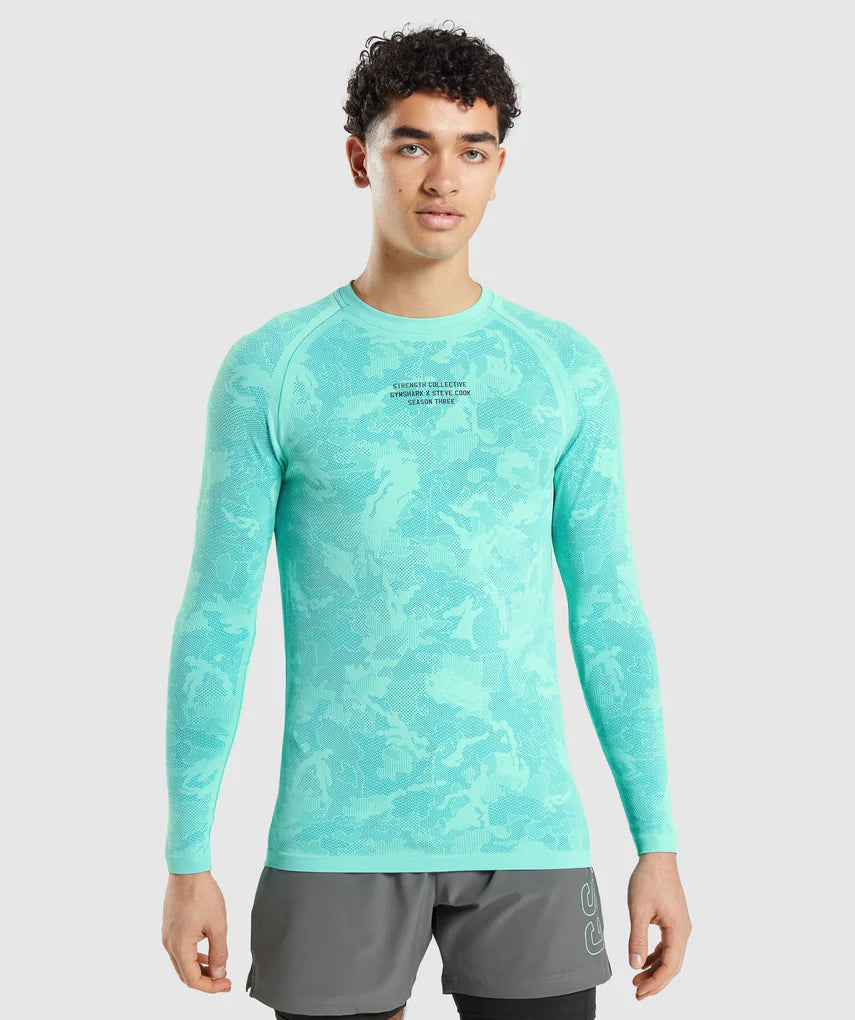 GYMSHARK//STEVE COOK CAMISETA DE MANGA LARGA SIN COSTURAS